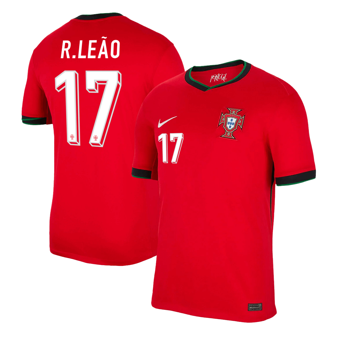 R.LEÃO  #17 Portugal Home Football Shirt Euro 2024
