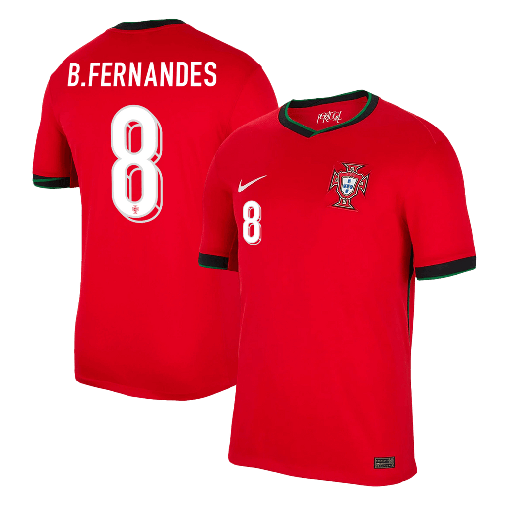 B.FERNANDES #8 Portugal Home Football Shirt Euro 2024