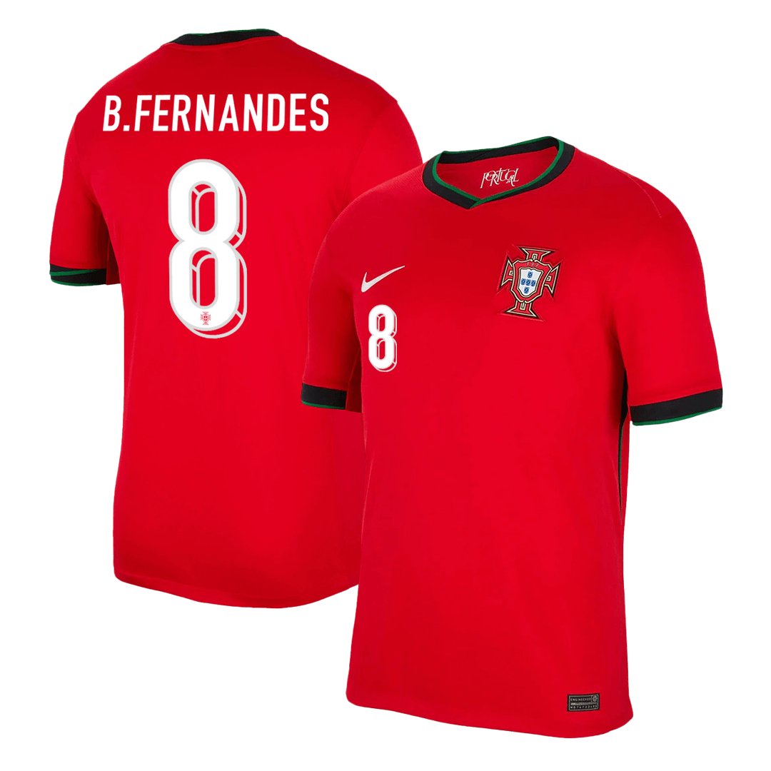 B.FERNANDES #8 Portugal Home Football Shirt Euro 2024