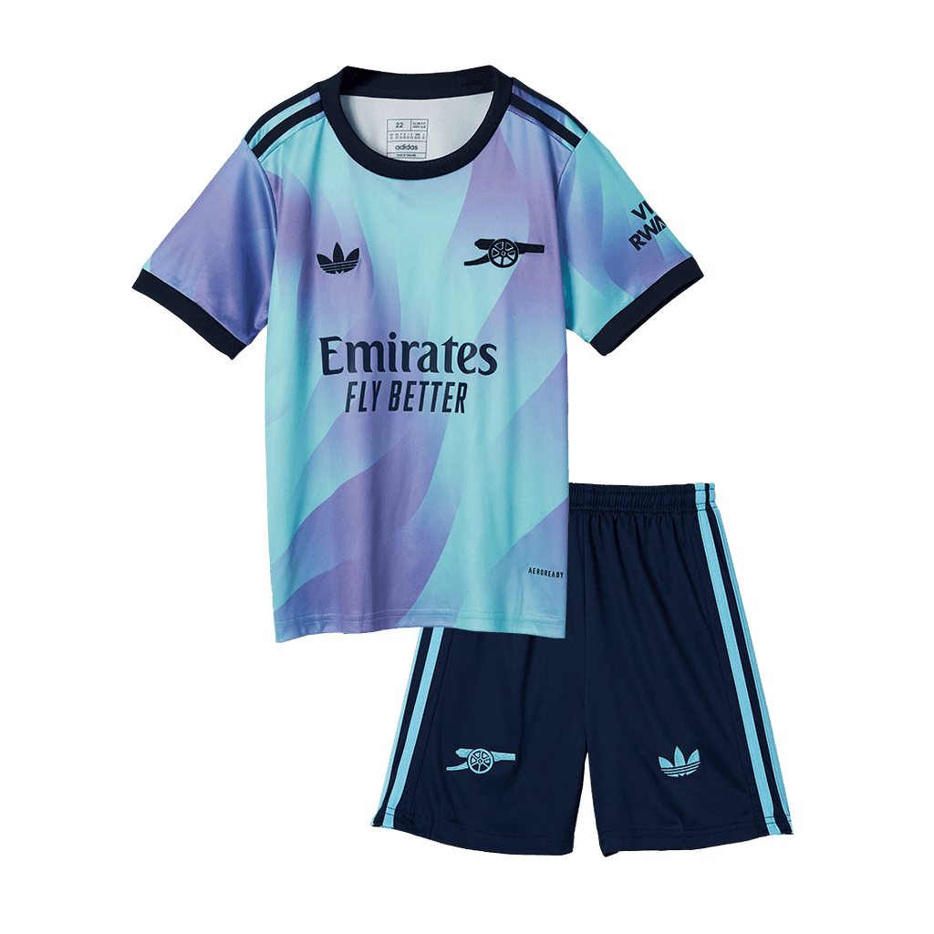 Kid's Arsenal Third Away Football Shirt Kit(Shirt+Shorts) 2024/25