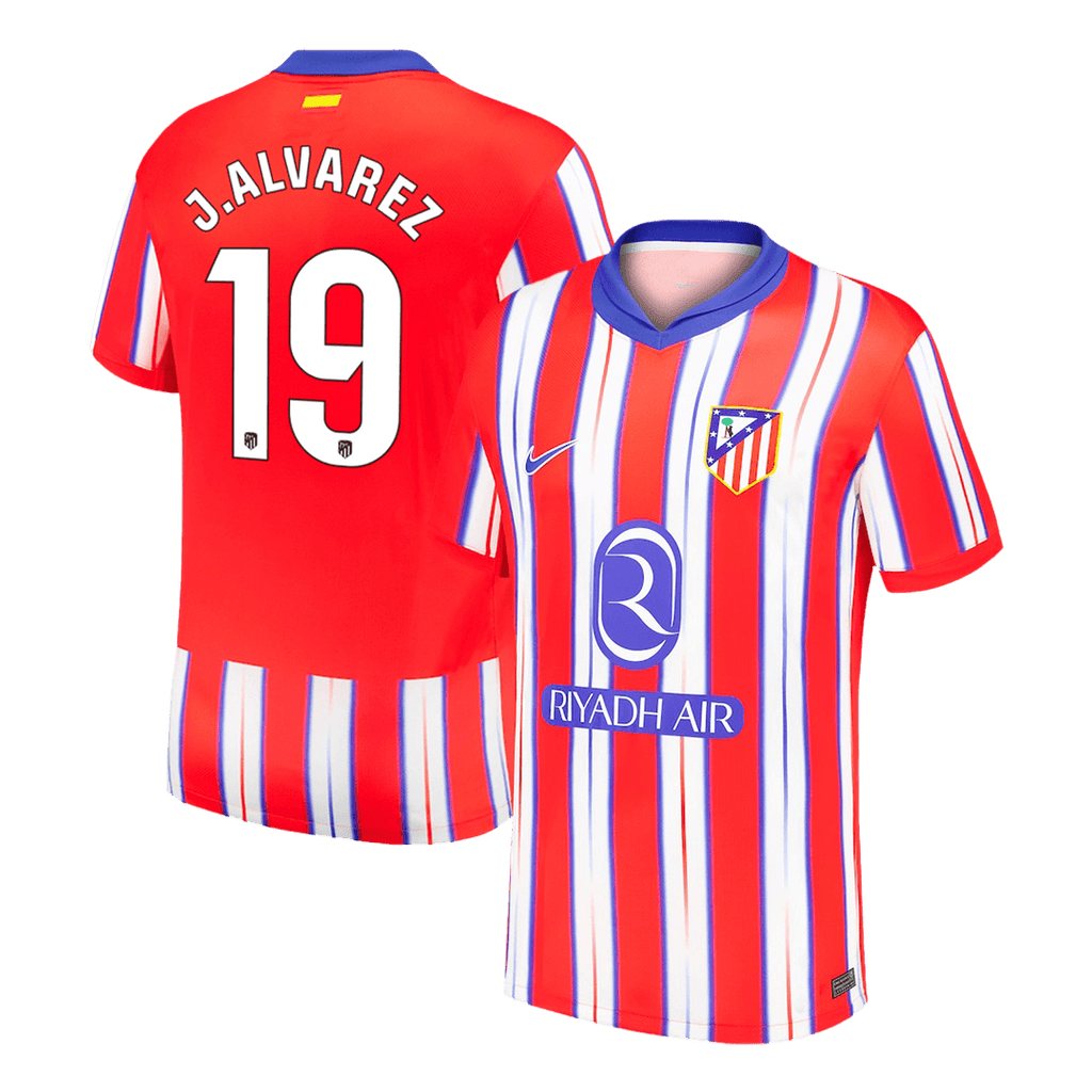 J.ALVAREZ #19 Atletico Madrid Home Football Shirt 2024/25
