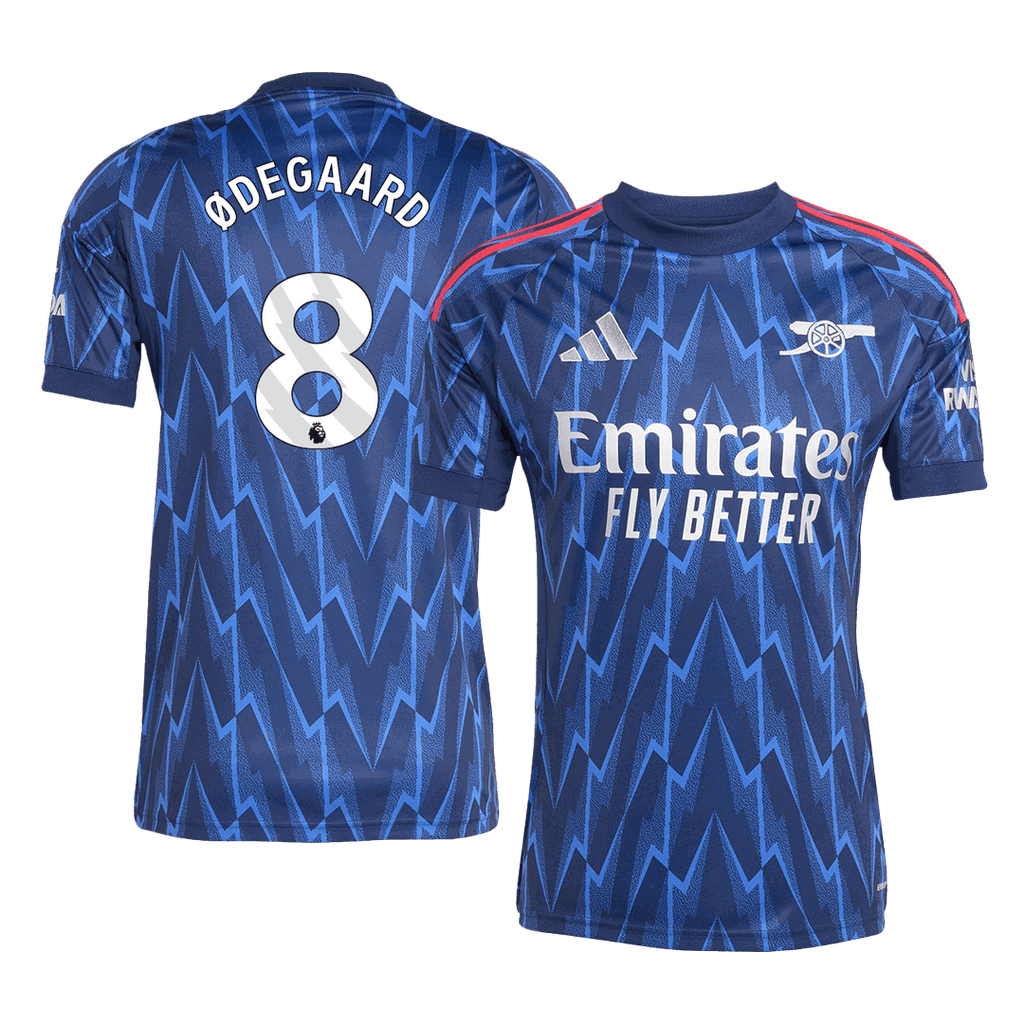 ØDEGAARD #8 Arsenal Away Football Shirt 2025/26 Blue