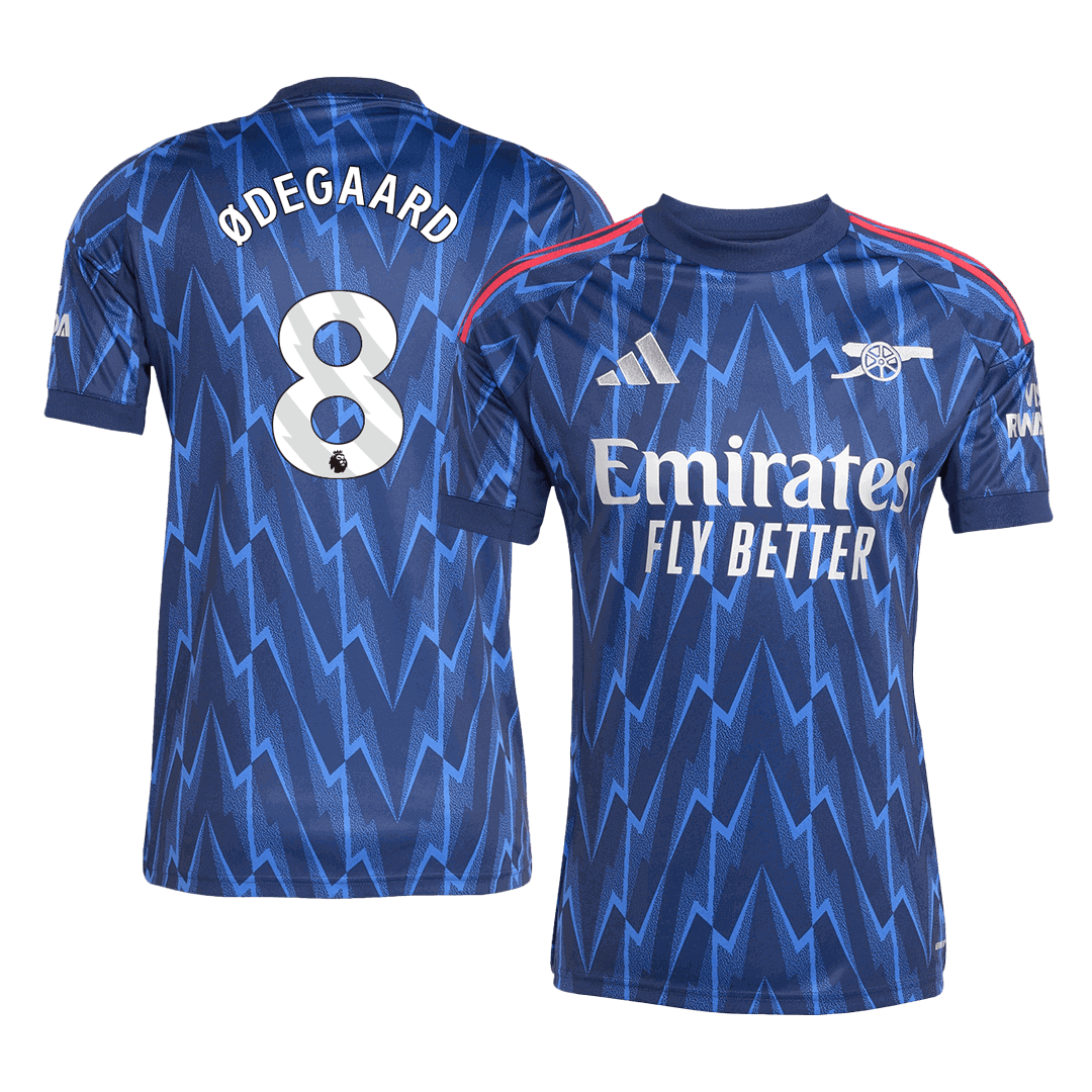ØDEGAARD #8 Arsenal Away Football Shirt 2025/26 Blue