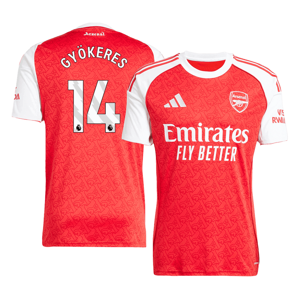 GYÖKERES #14 Arsenal Home Football Shirt 2025/26 Red