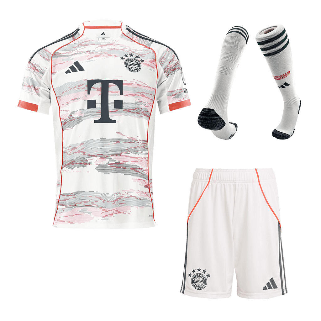 Bayern Munich Away Football Shirt Kit(Jersey+Shorts+Socks) 2025/26 White