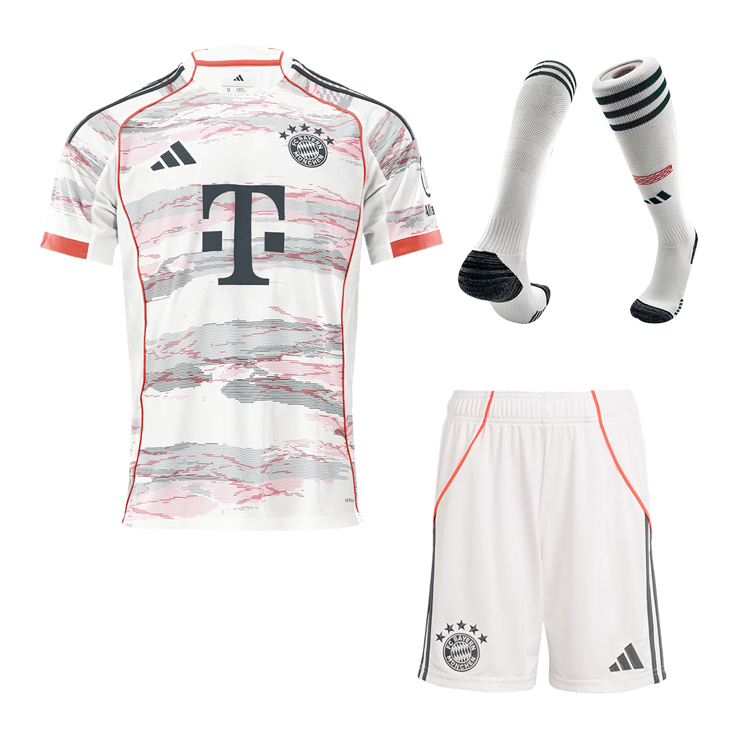 Bayern Munich Away Football Shirt Kit(Jersey+Shorts+Socks) 2025/26 White