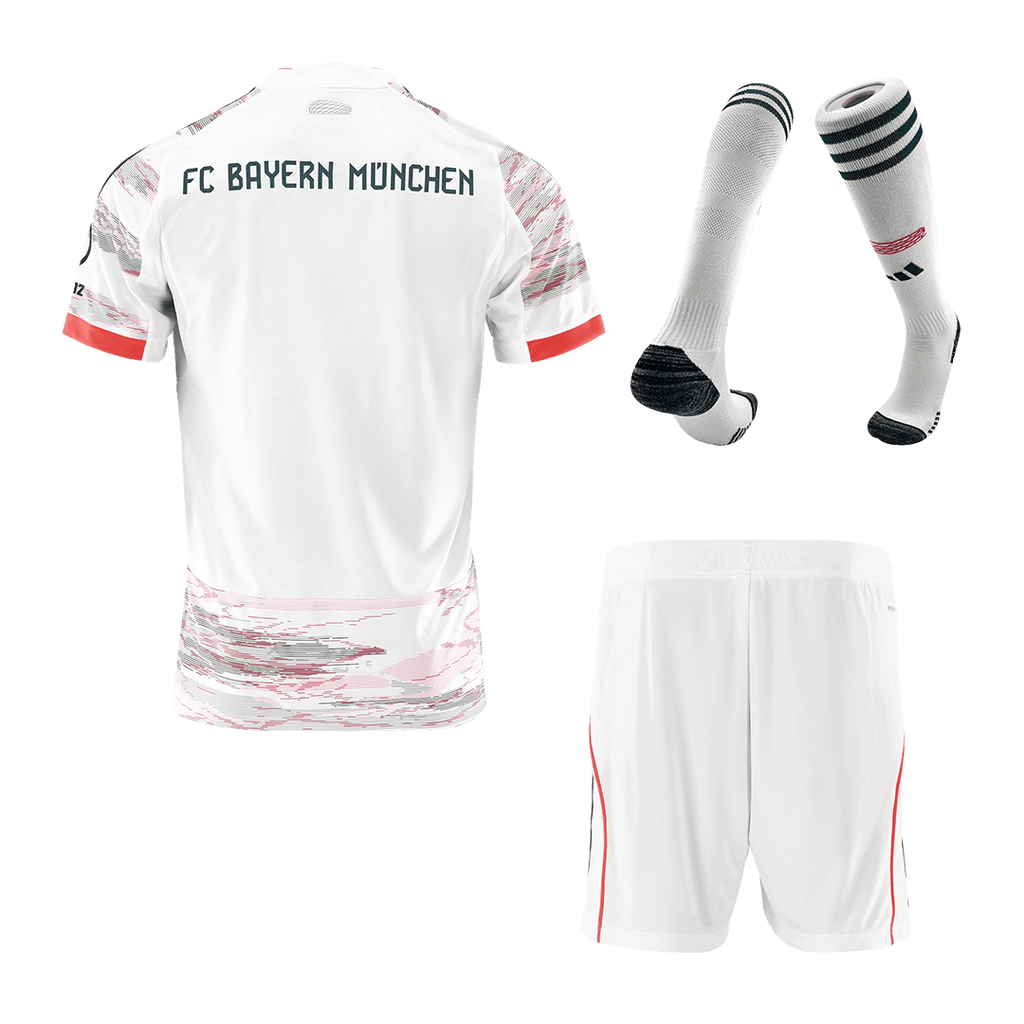 Bayern Munich Away Football Shirt Kit(Jersey+Shorts+Socks) 2025/26 White