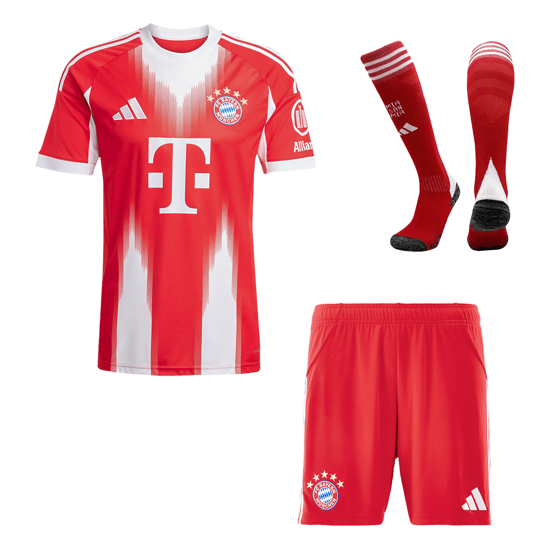 Bayern Munich Home Football Shirt Kit(Jersey+Shorts+Socks) 2025/26 Red