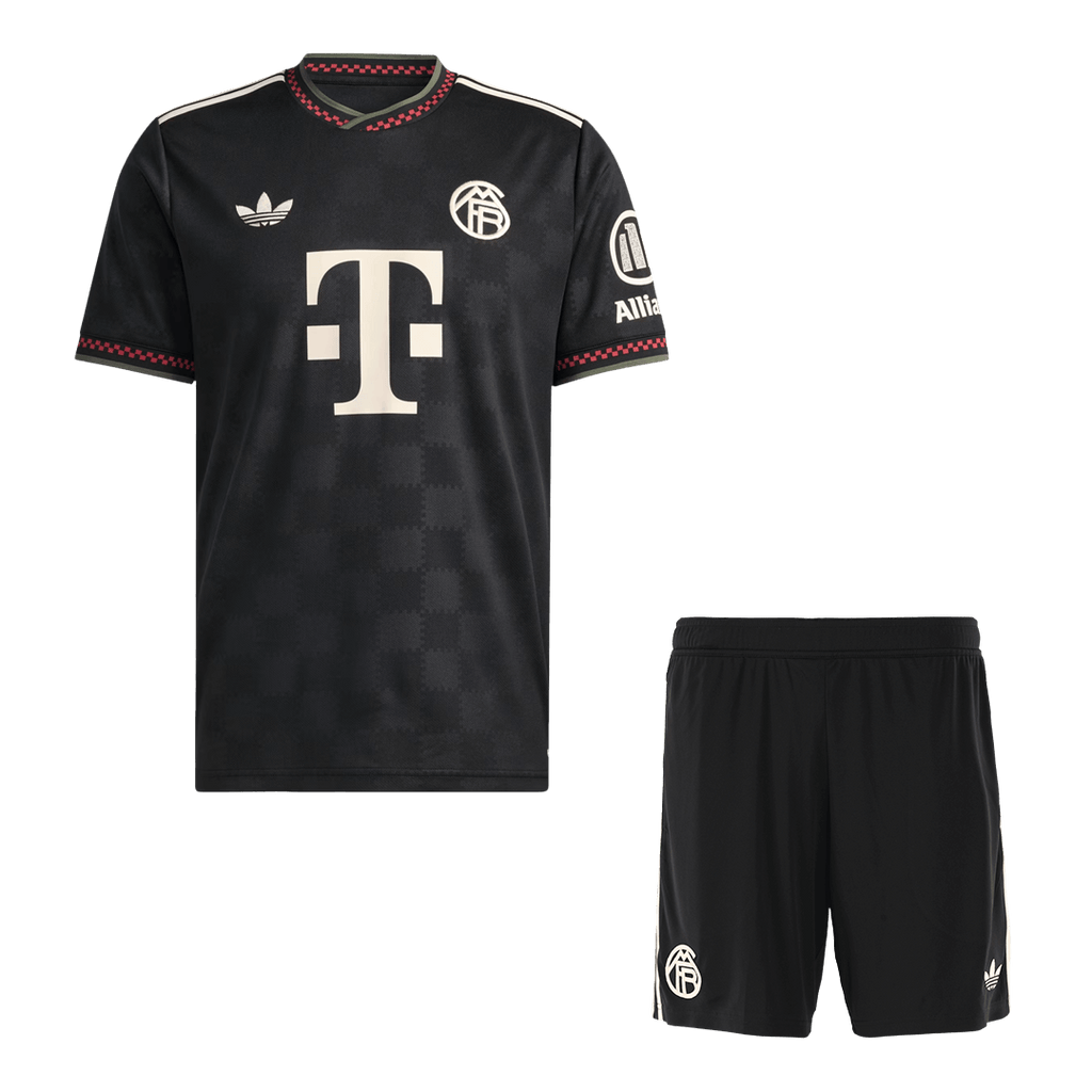Bayern Munich Third Away Football Shirt Kit(Jersey+Shorts) 2025/26 Black