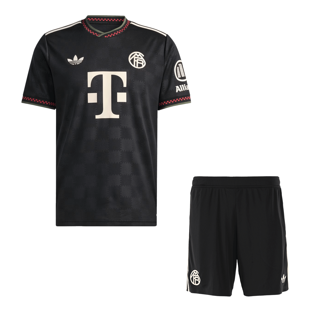 Bayern Munich Third Away Football Shirt Kit(Jersey+Shorts) 2025/26 Black