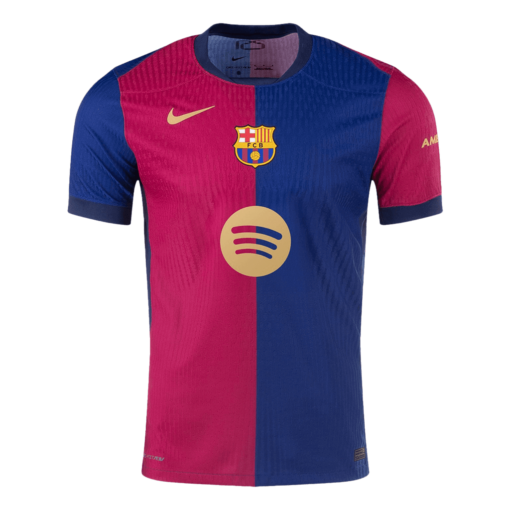 Player Version GAVI #6 Barcelona Home Football Shirt 2024/25 - Spotify Logo Without Text