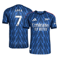 Player Version SAKA #7 Arsenal Away Football Shirt 2025/26 Blue