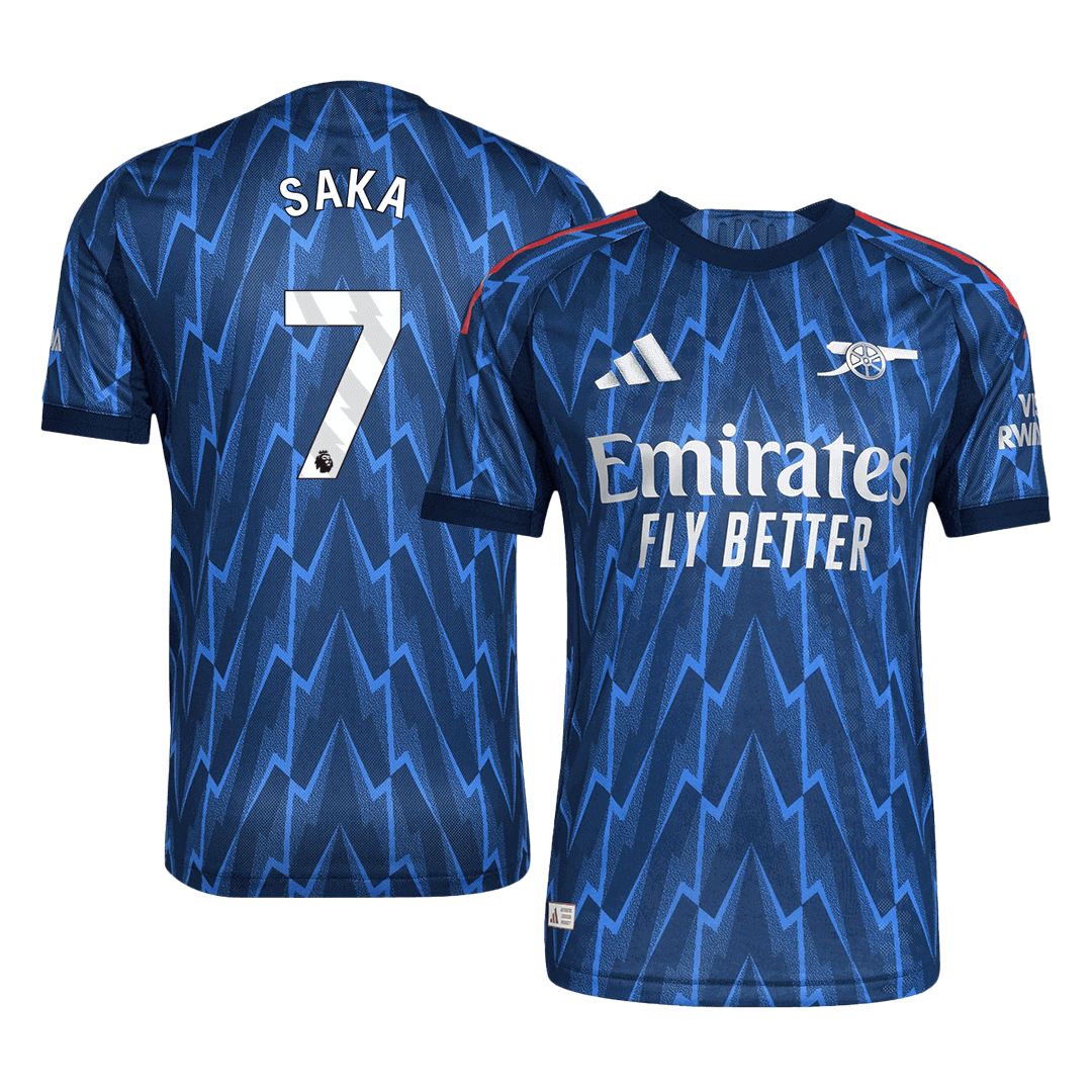 Player Version SAKA #7 Arsenal Away Football Shirt 2025/26 Blue