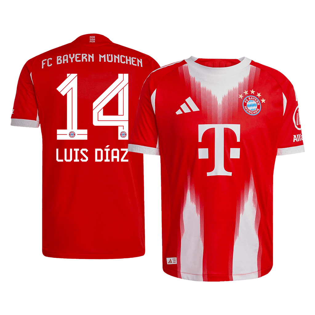 Player Version LUIS DÍAZ #14 Bayern Munich Home Football Shirt 2025/26 Red