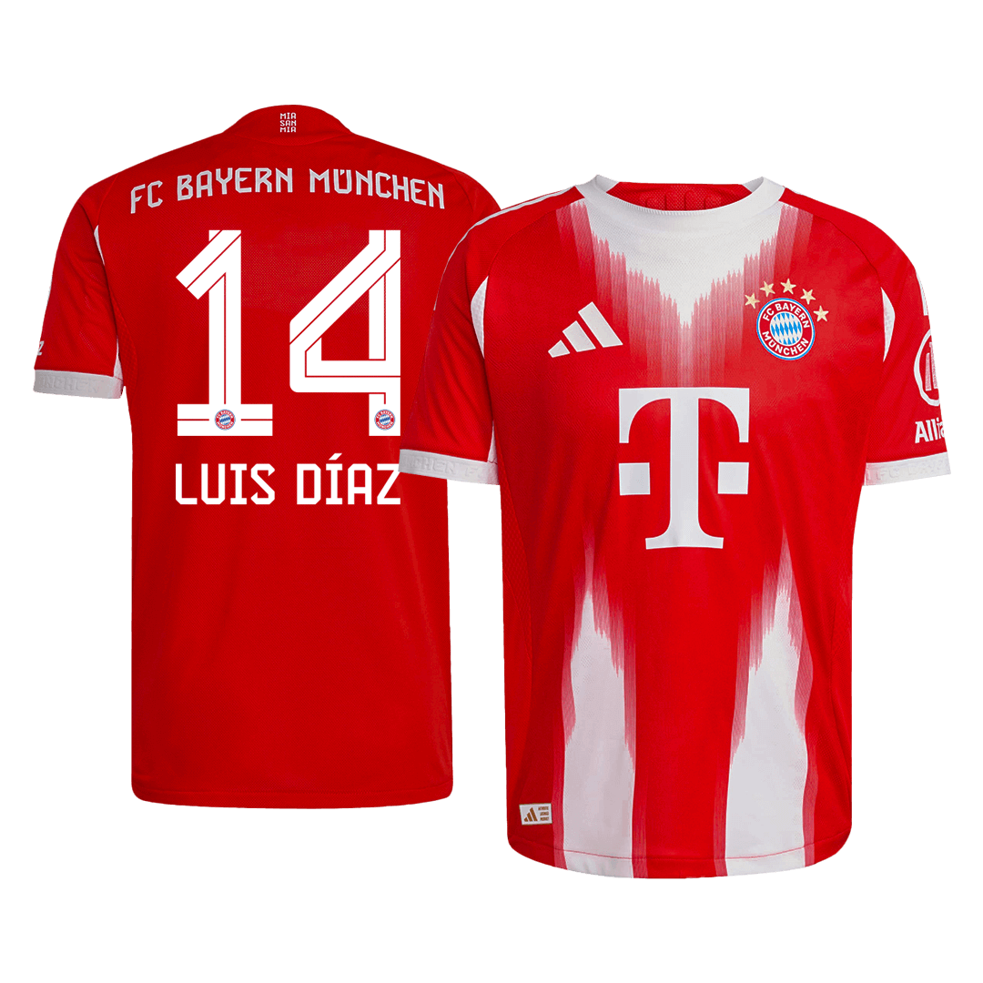 Player Version LUIS DÍAZ #14 Bayern Munich Home Football Shirt 2025/26 Red
