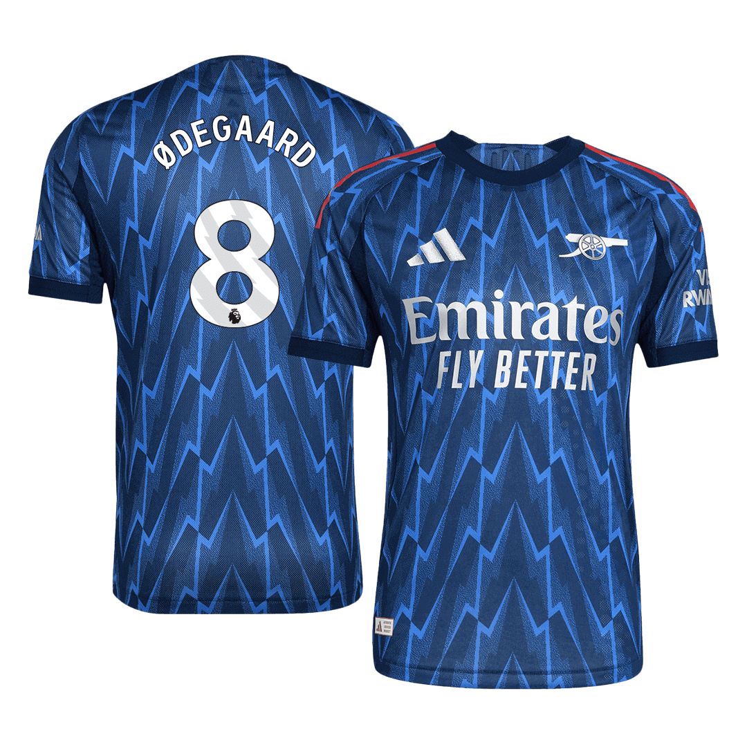 ØDEGAARD #8 Player Version Arsenal Away Football Shirt 2025/26 Blue