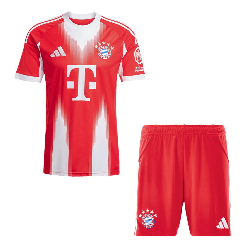Bayern Munich Home Football Shirt Kit(Jersey+Shorts) 2025/26 Red