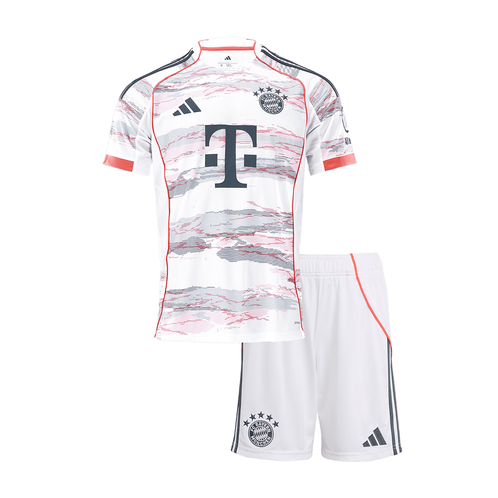 Kid's Bayern Munich Away Football Shirt Kit(Jersey+Shorts) 2025/26 White