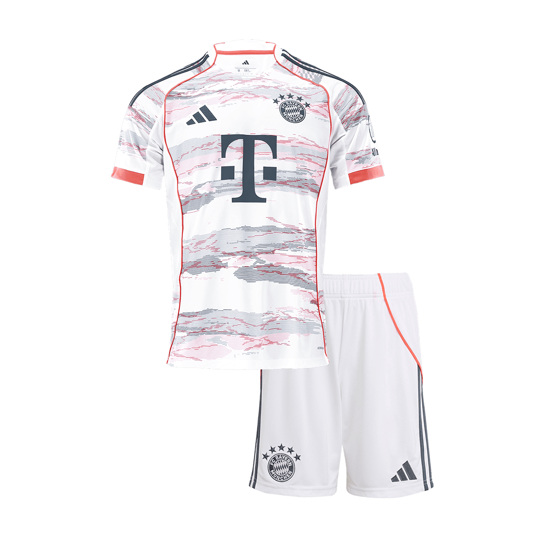 Kid's Bayern Munich Away Football Shirt Kit(Jersey+Shorts) 2025/26 White