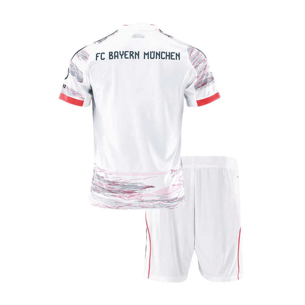 Kid's Bayern Munich Away Football Shirt Kit(Jersey+Shorts) 2025/26 White