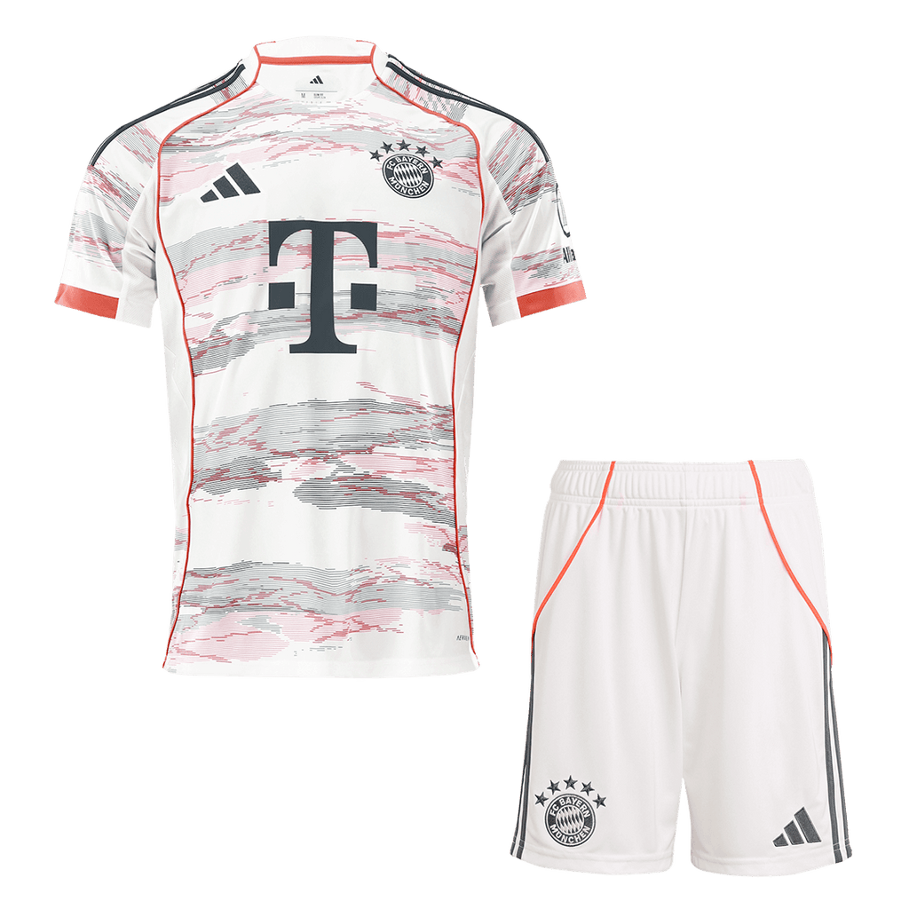 Bayern Munich Away Football Shirt Kit(Jersey+Shorts) 2025/26 White
