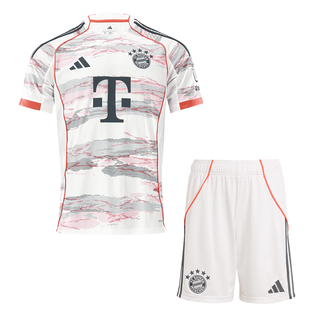 Bayern Munich Away Football Shirt Kit(Jersey+Shorts) 2025/26 White