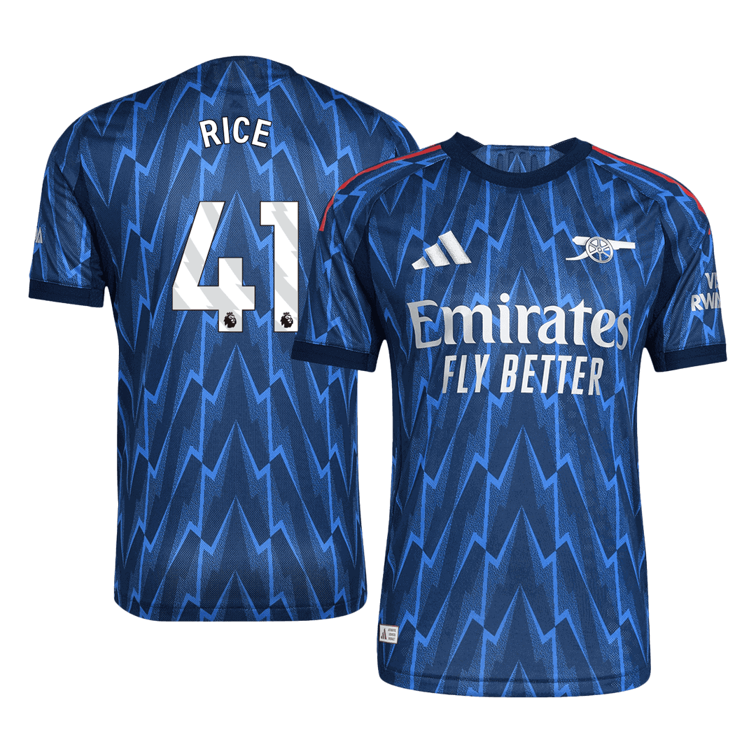 RICE #41 Player Version Arsenal Away Football Shirt 2025/26 Blue