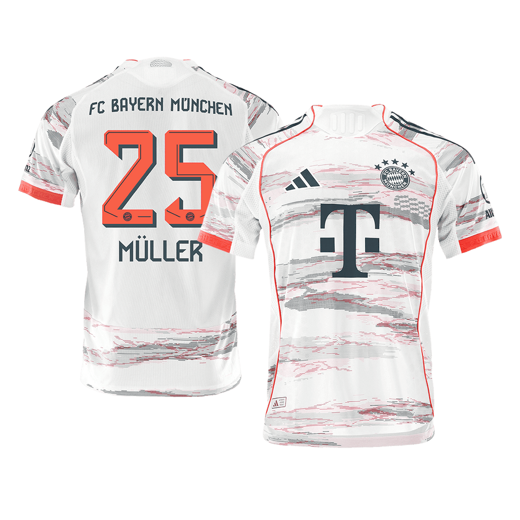 Player Version MÜLLER #25 Bayern Munich Away Football Shirt 2025/26 White