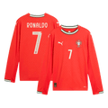 RONALDO #7 Portugal Home Long Sleeve Football Shirt 2025 Red