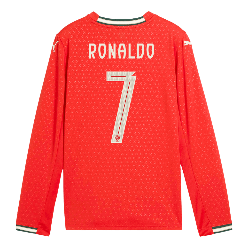 RONALDO #7 Portugal Home Long Sleeve Football Shirt 2025 Red