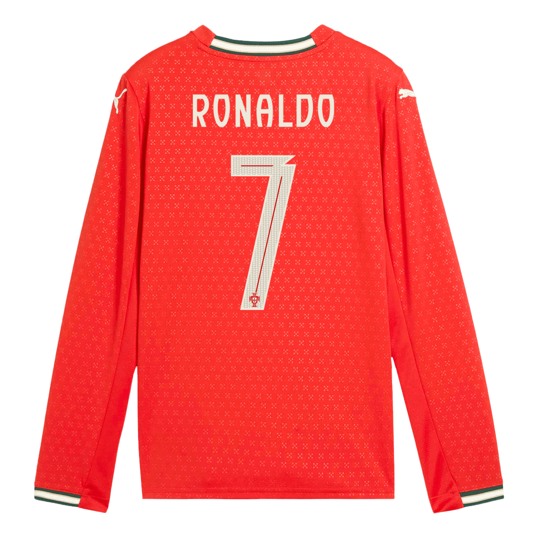 RONALDO #7 Portugal Home Long Sleeve Football Shirt 2025 Red