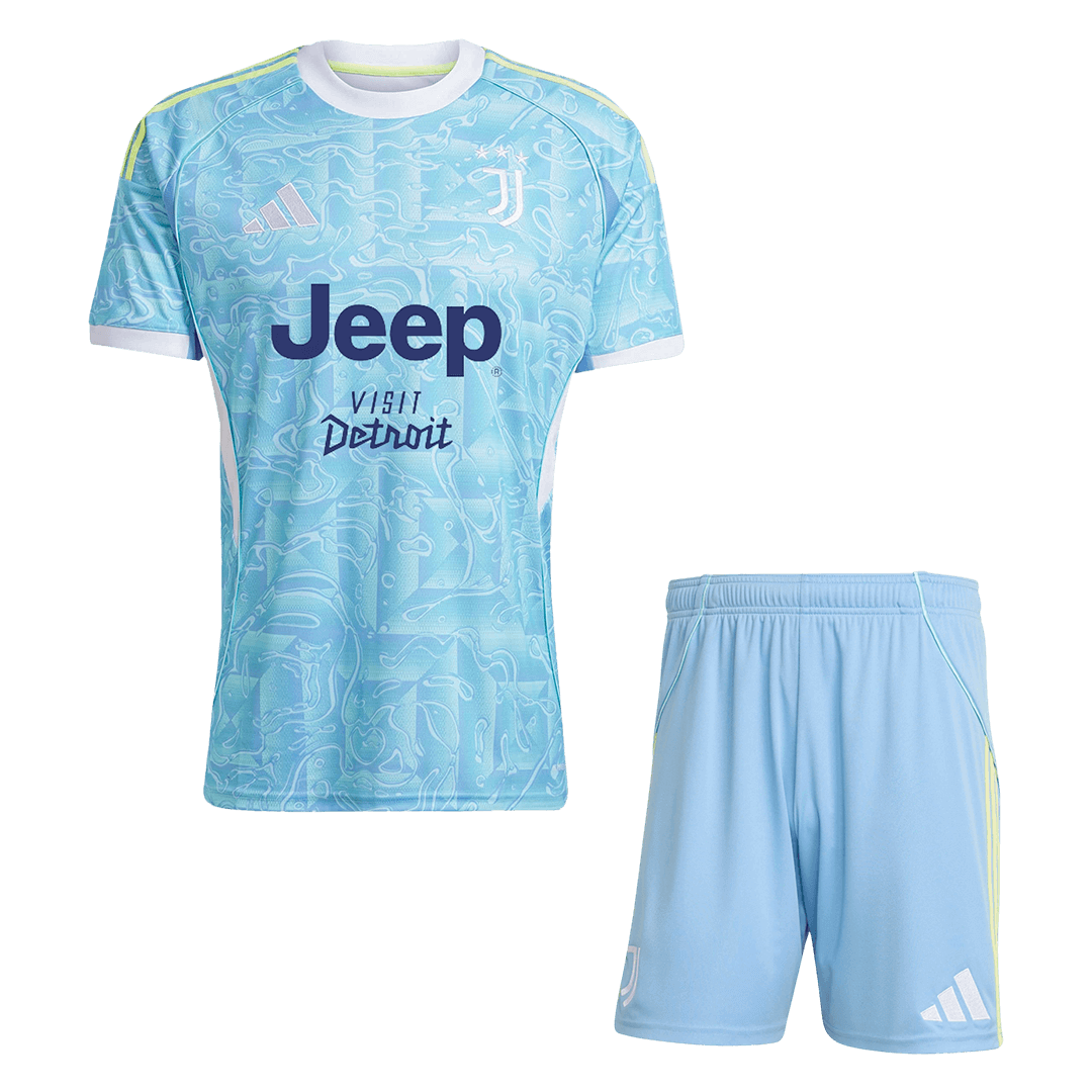 Juventus Away Football Shirt Kit(Jersey+Shorts) 2025/26