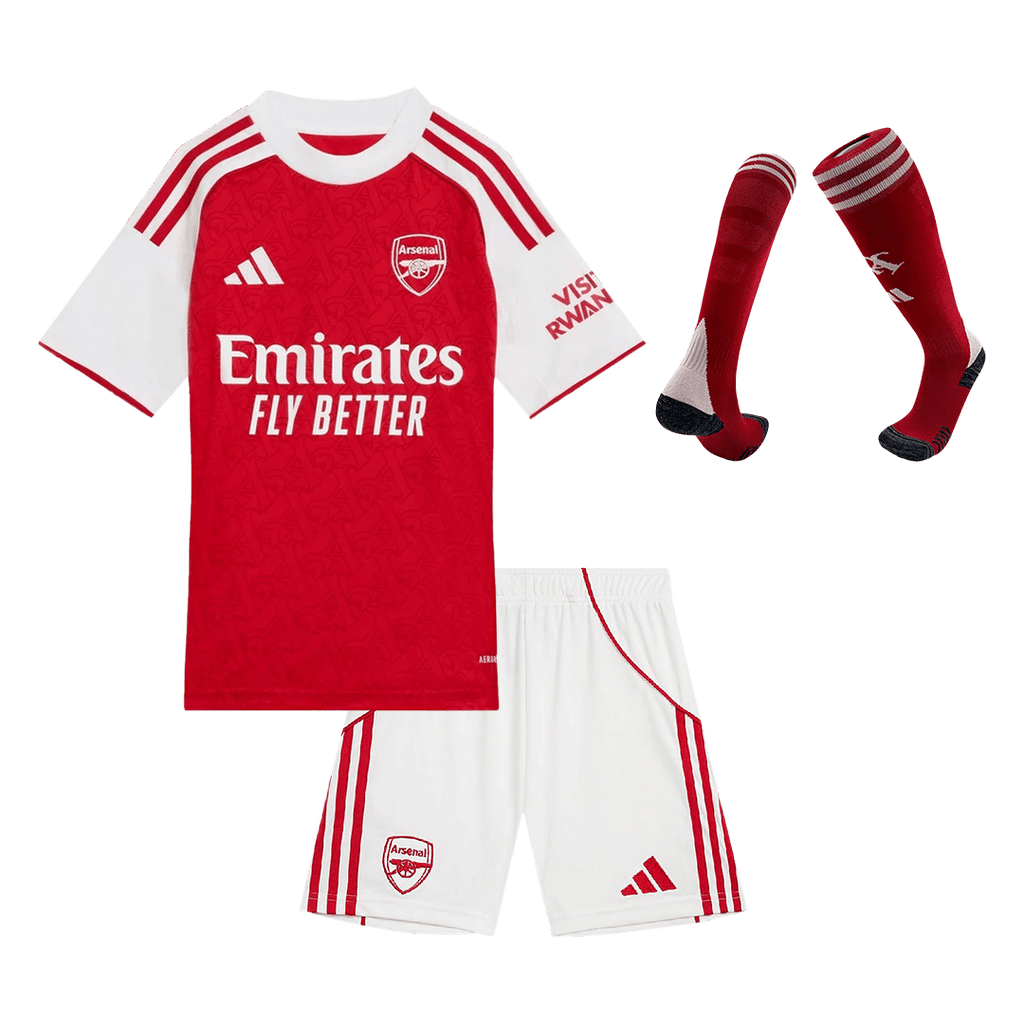Kid's Arsenal Home Football Shirt Kit(Jersey+Shorts+Socks) 2025/26 Red