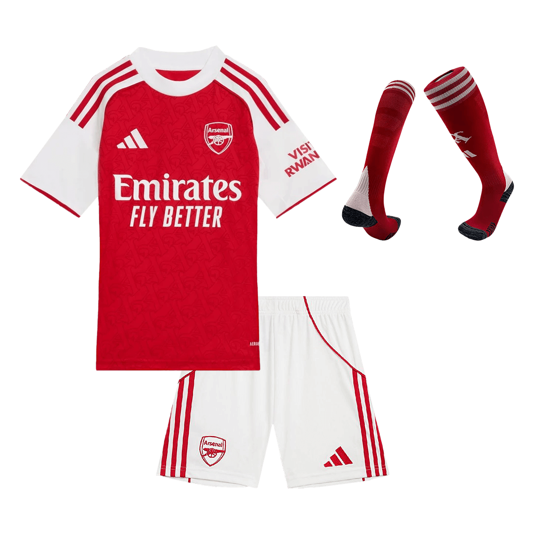 Kid's Arsenal Home Football Shirt Kit(Jersey+Shorts+Socks) 2025/26 Red