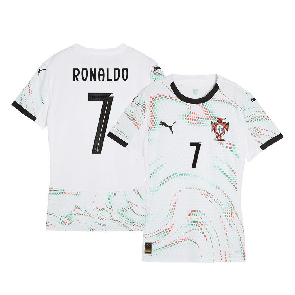 RONALDO #7 Women's Portugal Away Football Shirt 2025 White