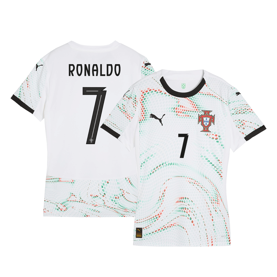 RONALDO #7 Women's Portugal Away Football Shirt 2025 White
