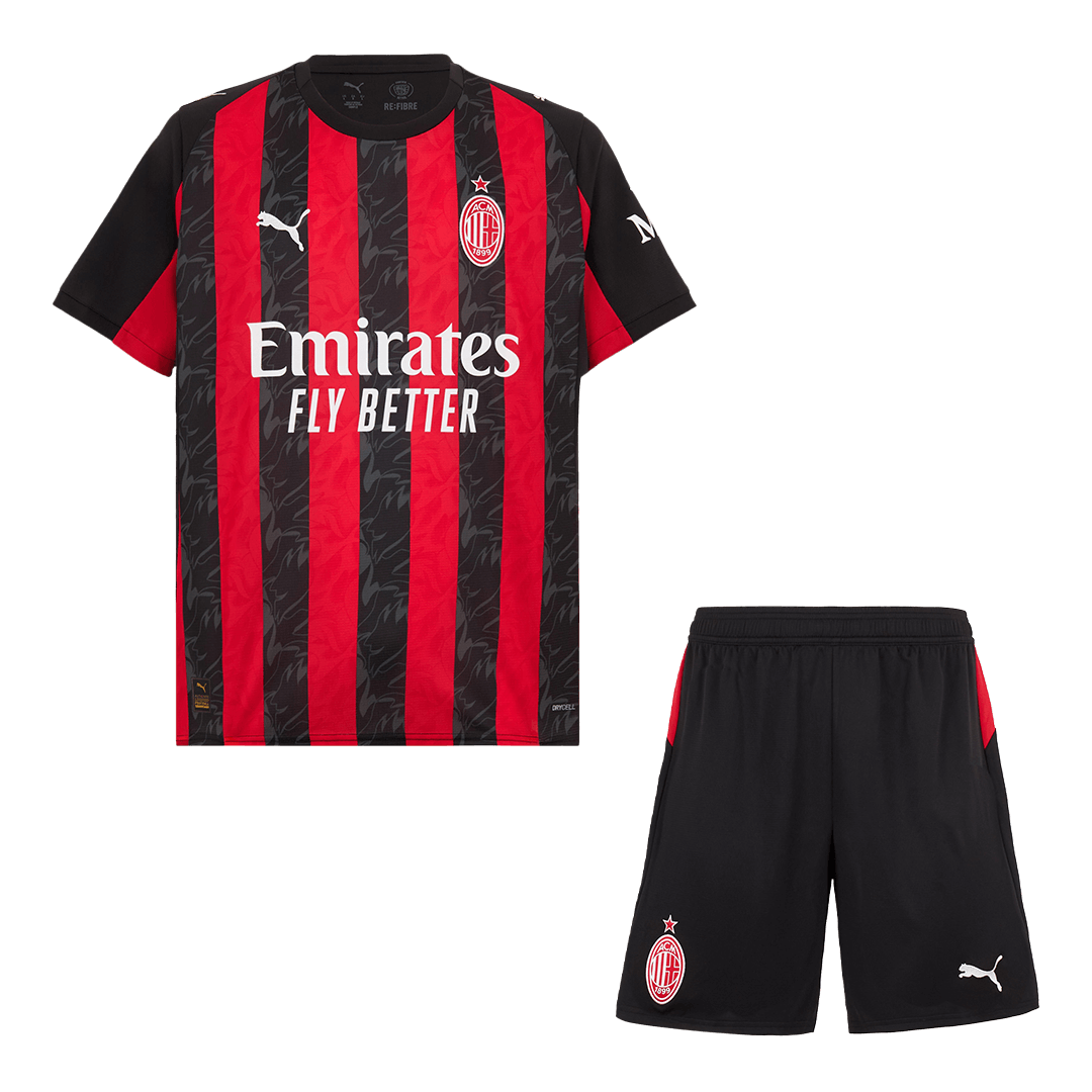 AC Milan Home Football Shirt Kit(Jersey+Shorts) 2025/26 Red&Black