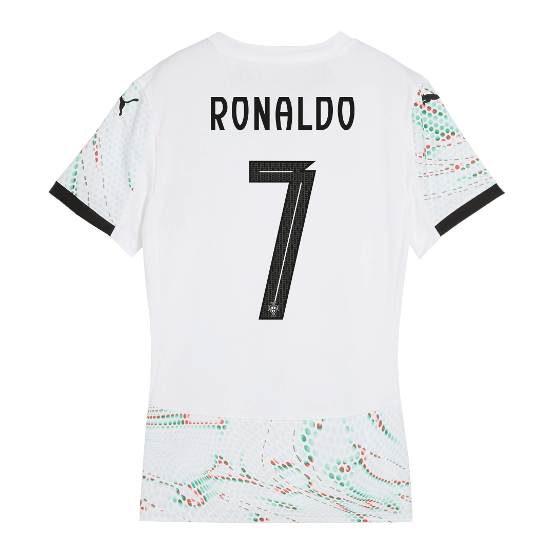 RONALDO #7 Women's Portugal Away Football Shirt 2025 White