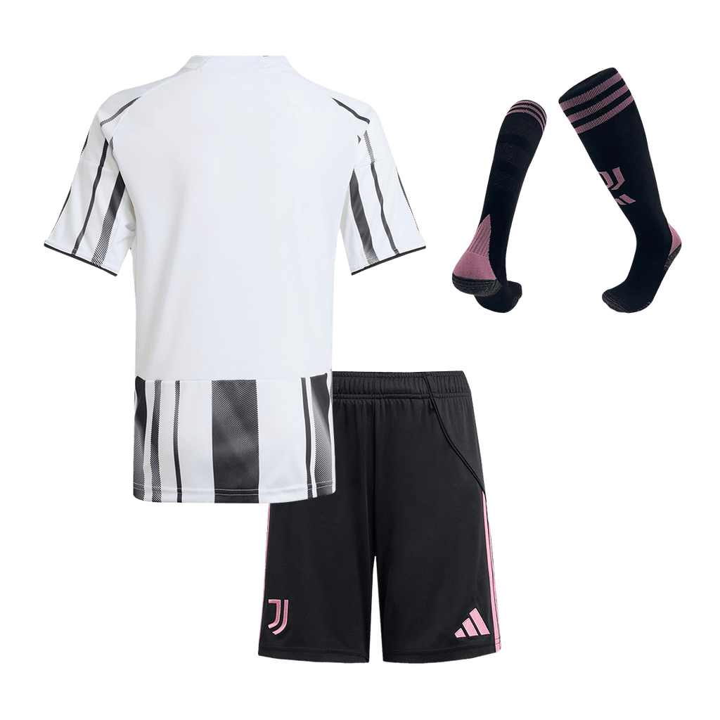 Kid's Juventus Home Football Shirt Kit(Jersey+Shorts+Socks) 2025/26 Black&White