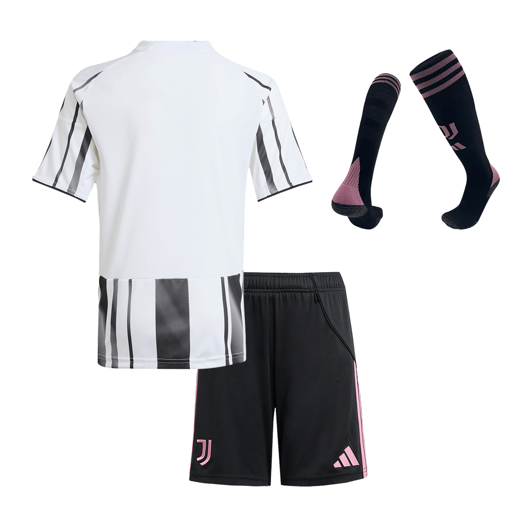 Kid's Juventus Home Football Shirt Kit(Jersey+Shorts+Socks) 2025/26 Black&White
