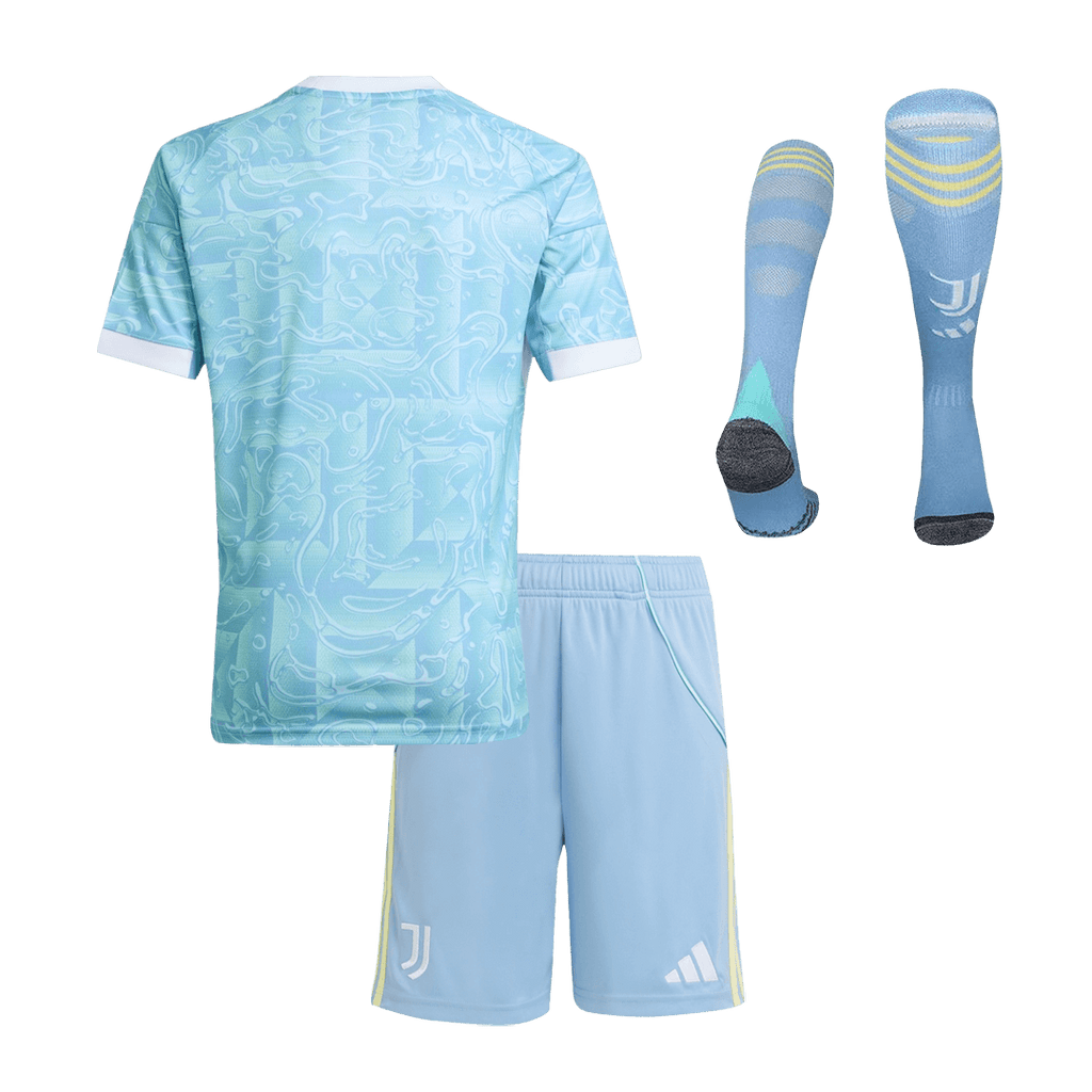 Kid's Juventus Away Football Shirt Kit(Jersey+Shorts+Socks) 25/26 Blue