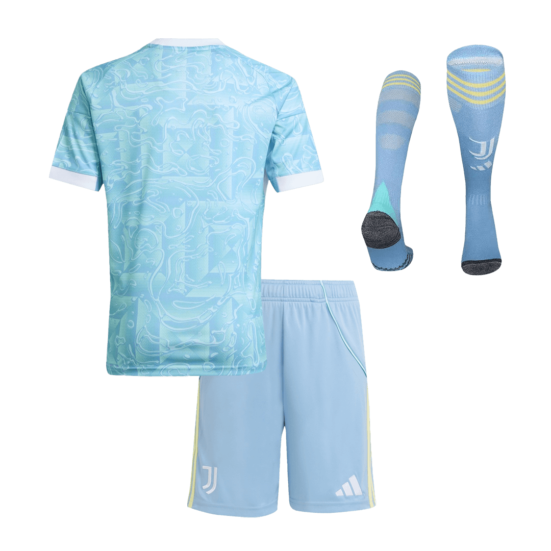 Kid's Juventus Away Football Shirt Kit(Jersey+Shorts+Socks) 25/26 Blue