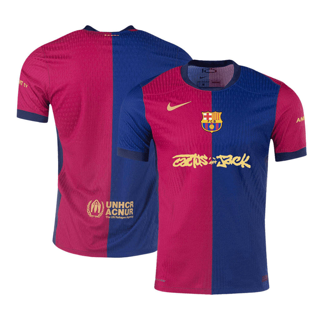 Player Version Barcelona X Travis Scott Home Football Shirt 2024/25 Red&Blue