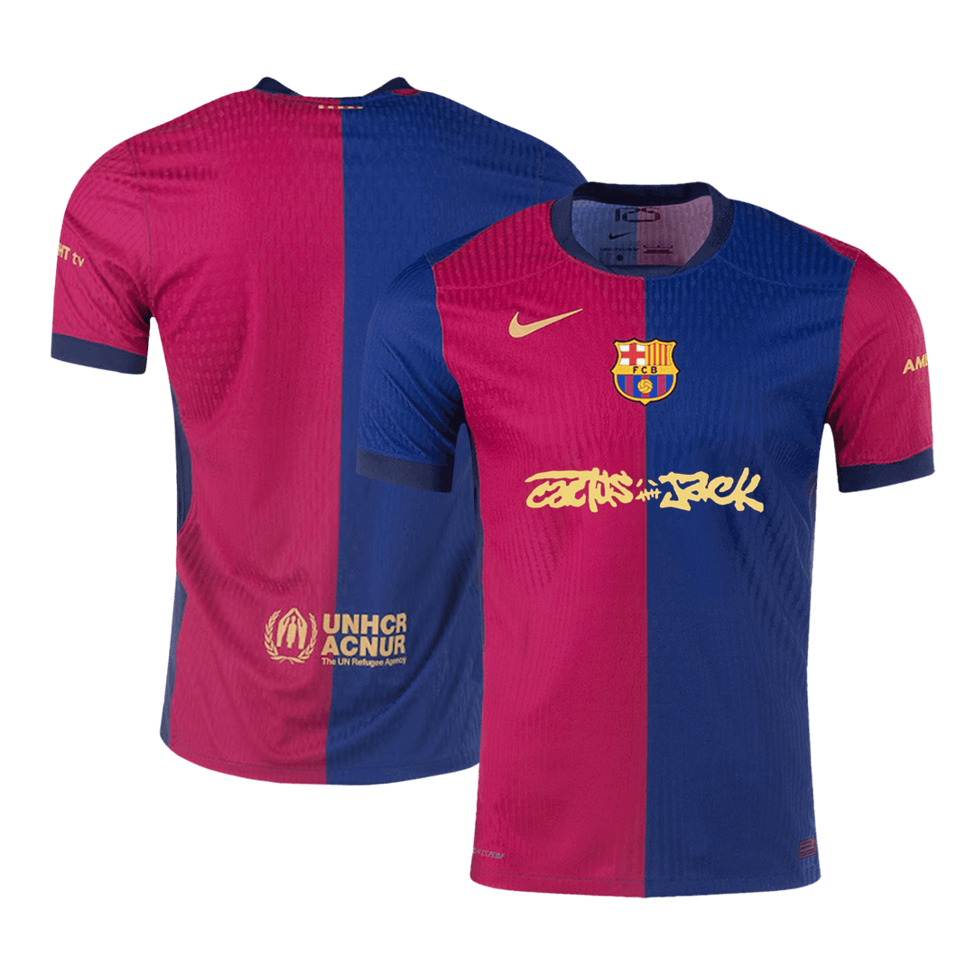 Player Version Barcelona X Travis Scott Home Football Shirt 2024/25 Red&Blue