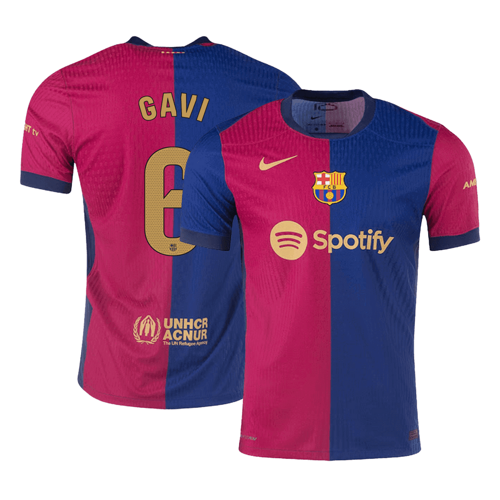 Player Version GAVI #6 Barcelona Home Football Shirt 2024/25