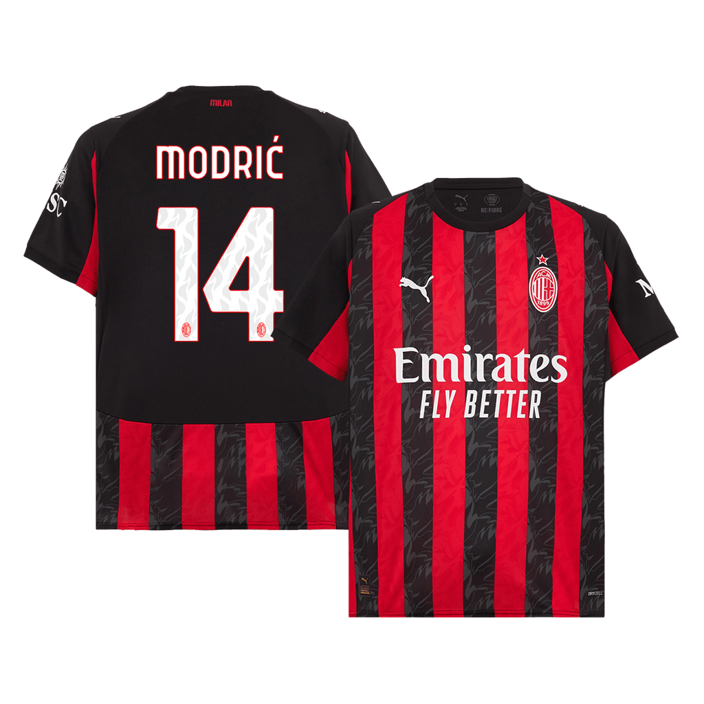 MODRIĆ #14 AC Milan Home Football Shirt 2025/26 Red&Black