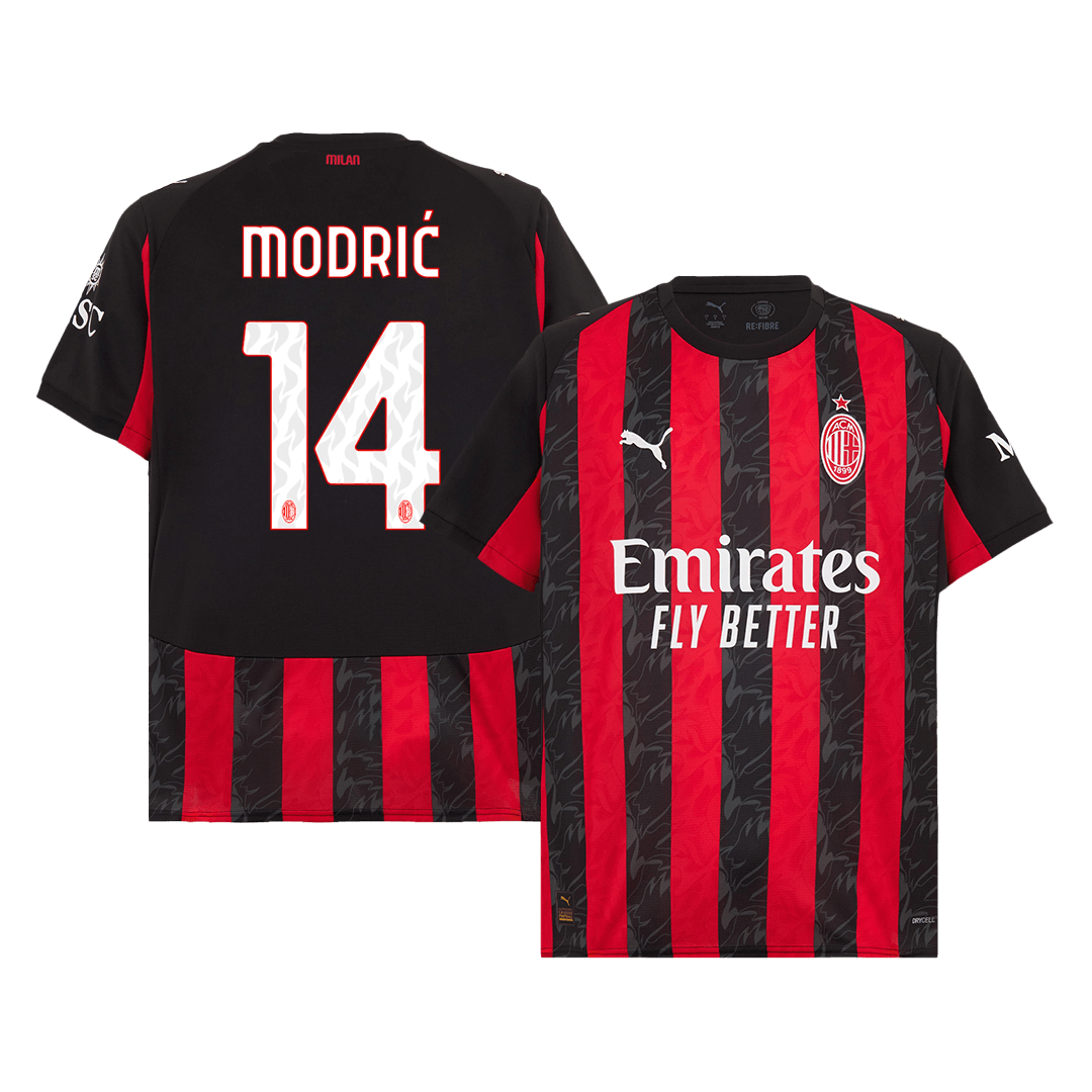 MODRIĆ #14 AC Milan Home Football Shirt 2025/26 Red&Black