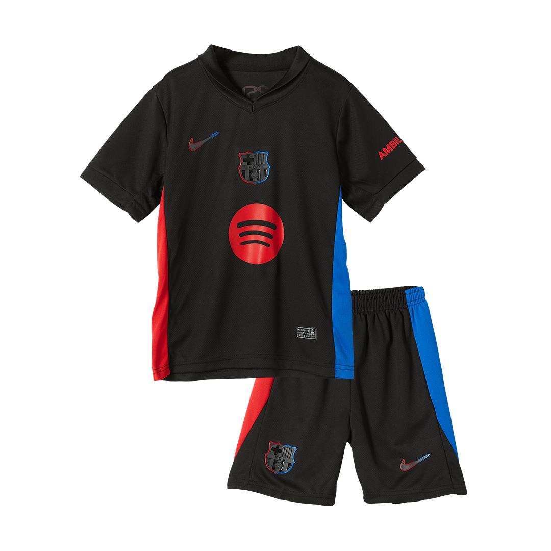 Kid's Barcelona Away Football Shirt Kit(Shirt+Shorts) 2024/25 - Spotify Logo Without Text