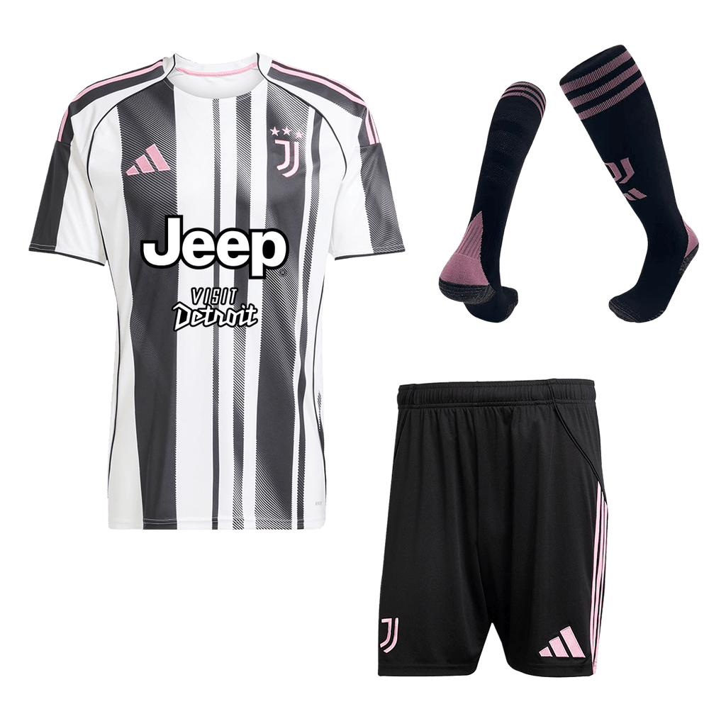 Juventus Home Football Shirt Kit(Jersey+Shorts+Socks) 2025/26