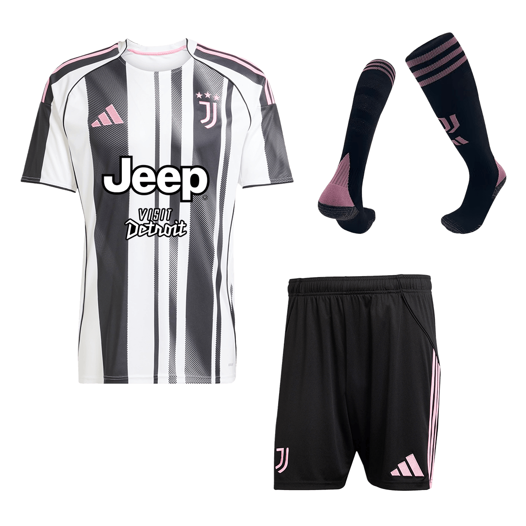 Juventus Home Football Shirt Kit(Jersey+Shorts+Socks) 2025/26